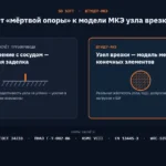 Сравнение расчёта узла врезки: жёсткая заделка в обычном расчёте трубопровода и модель методом конечных элементов в программе Штуцер-МКЭ